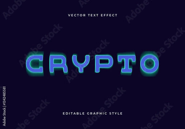 Fototapeta Blue Neon Glow Style Text Effect