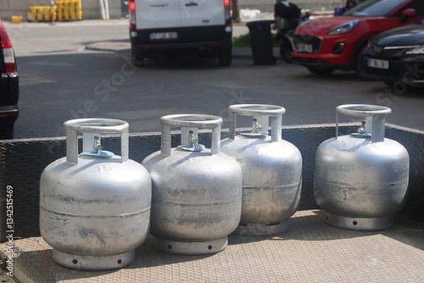 Obraz delivery of gas cylinders, gas crisis, rising gas prices, 3