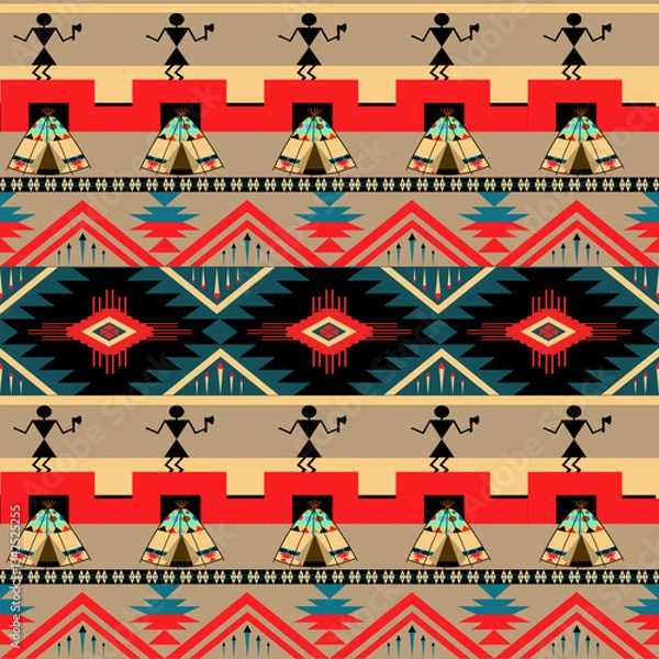 Obraz Indigenous Art , American Motif,Tribal Pattern,Southwestern Design,Geometric Textile,Ethnic Ornament, Navajo Inspired,
Native American Art