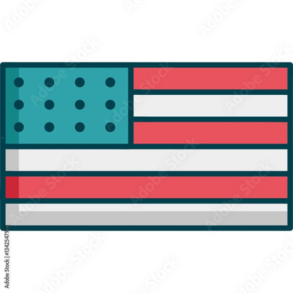 Fototapeta 4 of July - icon - Color Line