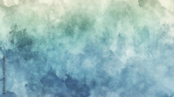 Fototapeta Abstract Watercolor Texture Background In Blue Green Hues