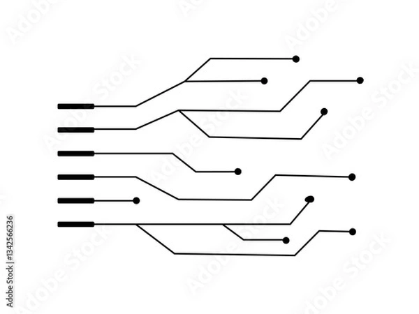 Fototapeta Geometric background and high tech circuit board connection system