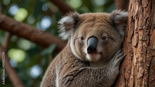 Obraz Koala clinging to tree