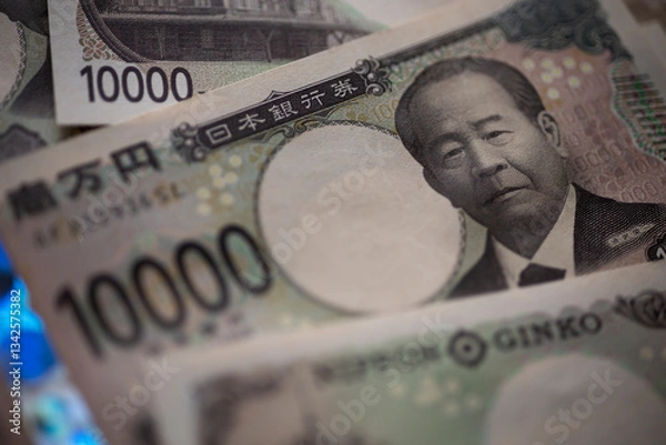 Fototapeta 日本円、１万円札のイメージ写真