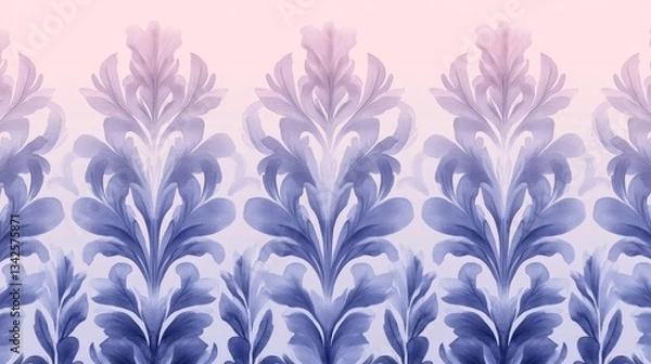 Fototapeta Watercolor Floral Damask Pattern Seamless Design Backgrounds For Fabrics And Wallpapers Design Element Illustration Graphic Design With Floral Motif And Damask Pattern For Textile And Surface Design