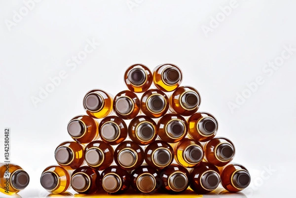 Fototapeta 白い背景に山積みの栄養補給ドリンク　