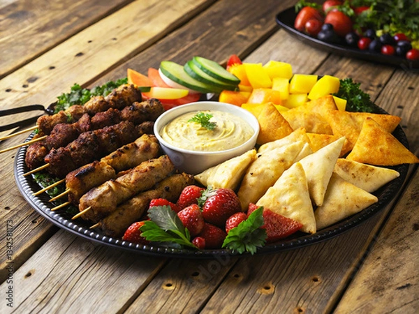 Obraz Celebratory Dinner Table with Classic Middle Eastern Foods