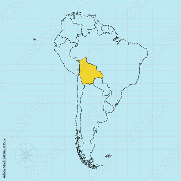 Fototapeta south american continent Vector illustration of flag map