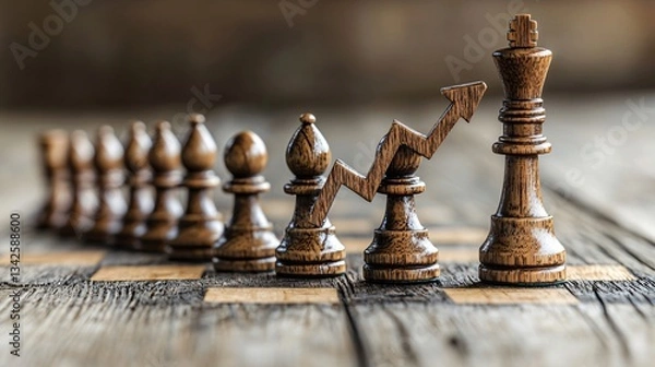 Fototapeta Strategic Chess Match Progression Tournament Arena Wooden Pieces Competitive Environment Close-Up View Game Development