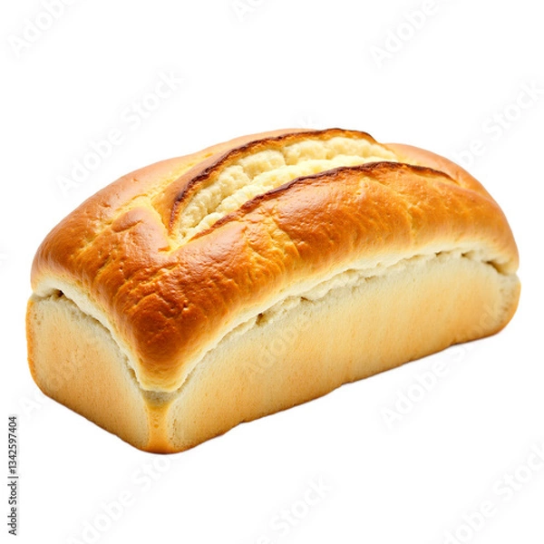 Fototapeta Freshly baked whole grain bread loaf with golden crust isolated on white background. Ideal for bakery promotions, recipe illustrations, restaurant menus, and healthy eating blogs.