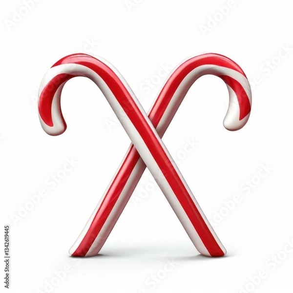 Fototapeta an AI Image Generator, Festive Red and White Striped Candy Canes