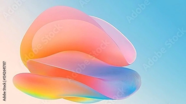 Fototapeta Abstract Pastel Forms for Sky Background.