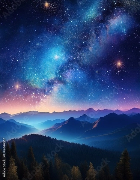 Fototapeta night sky with clouds