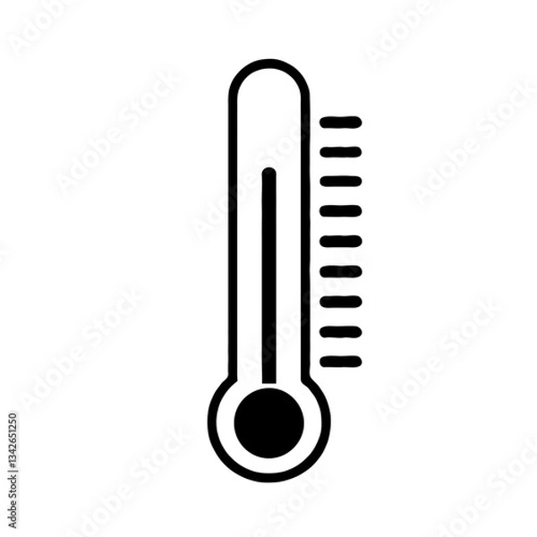 Fototapeta Temperature thermometer vector heat cold weather measurement icon