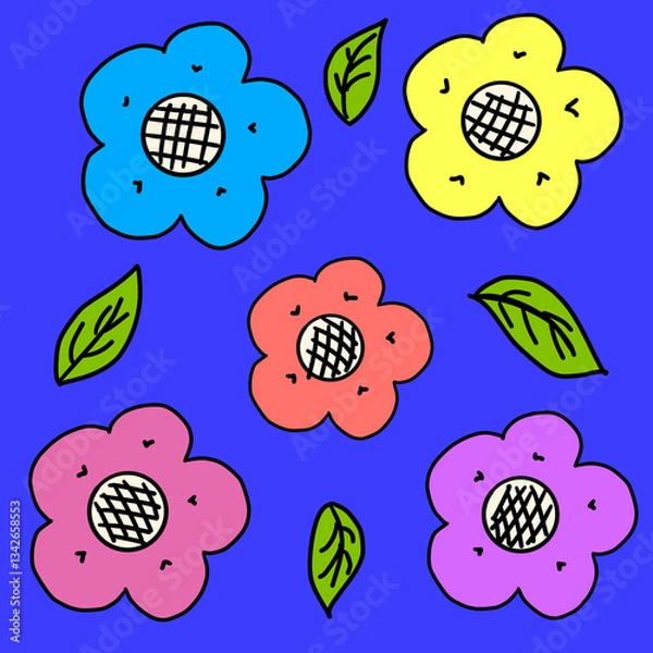 Obraz seamless pattern with flowers and summer