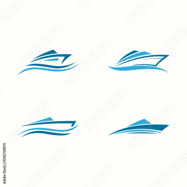Fototapeta logo design vector abstract template illustration modern symbol simple logo icon ship