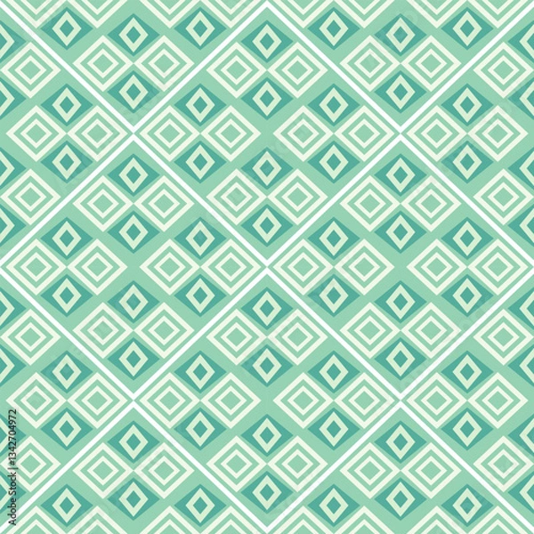 Fototapeta Green abstract ethnic boho seamless pattern. Geometric Native American, Navajo patterns. Tribal pattern. Folk motif. Vector texture for wallpaper, rugs, carpets, tiles, and pottery.