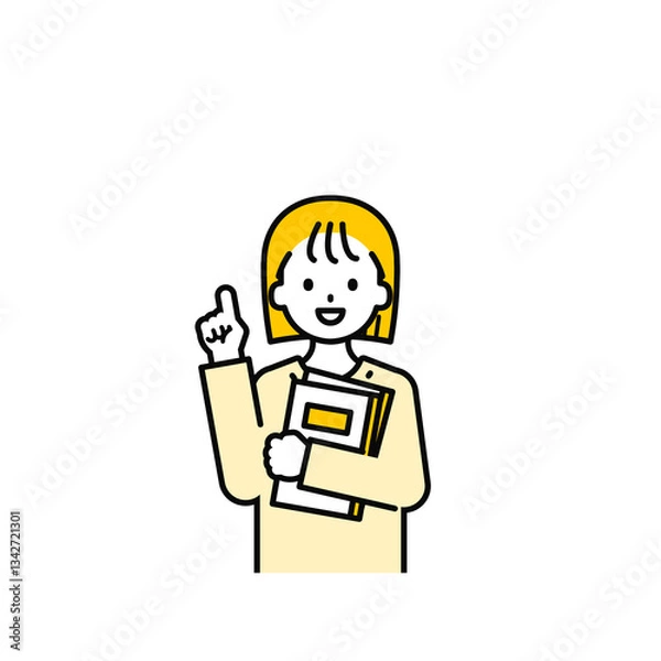 Obraz 上半身のポーズ_シンプルな私服の女の子16