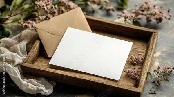 Obraz Blank Card & Envelope Mockup