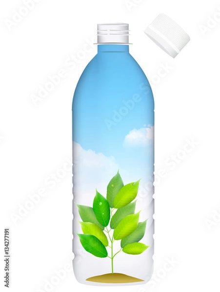 Fototapeta 新緑　ペットボトル　葉　アイコン