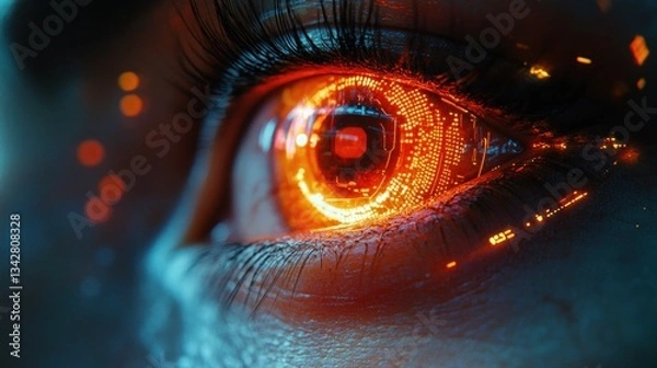 Obraz Cybernetic Eye: A Glowing Digital Iris