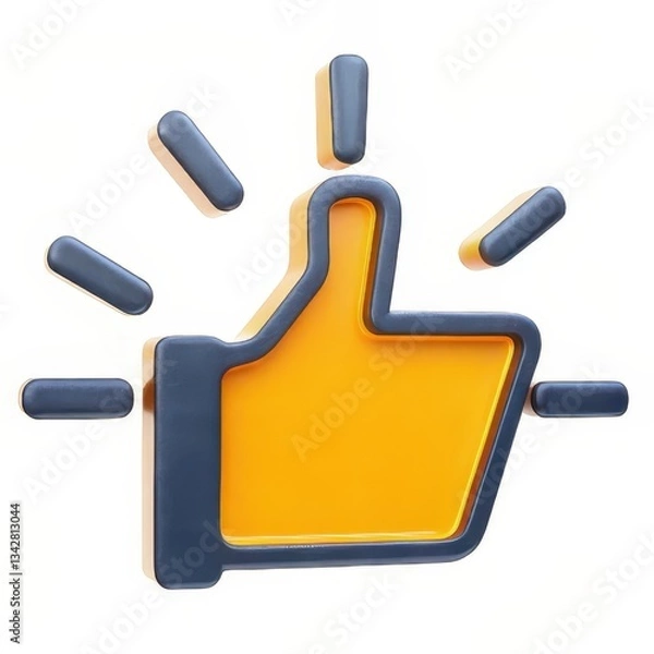 Fototapeta Thumbs up icon with a bright design and dynamic elements.