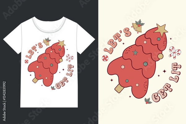 Fototapeta Let's get lit Christmas tree,Retro Christmas eps,
Christmas eps file,Retro 
Christmas eps, Retro Christmas Clipart, Merry Christmas