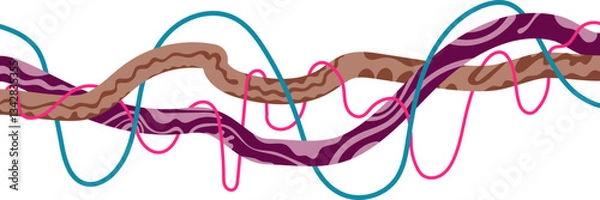 Fototapeta Twisted Branch with Green Vine