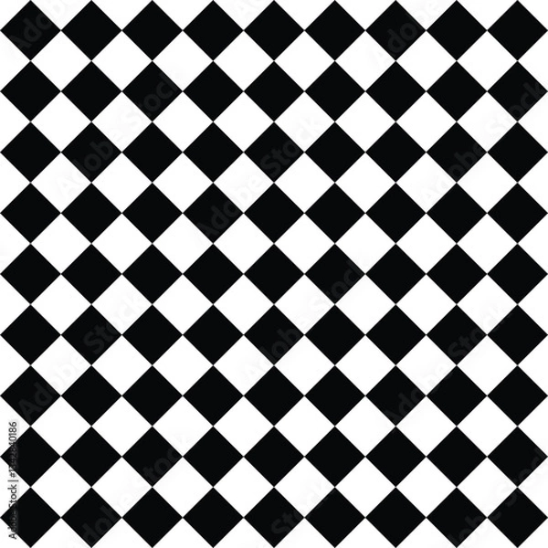 Fototapeta Seamless harlequin pattern-black and white. line diagonal diamond seamless pattern. horizontal black halftone of diamond shape design for pattern and background. Seamless harlequin pattern with black.