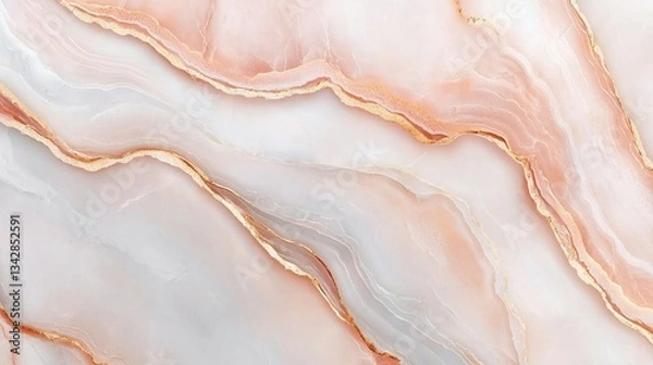 Obraz Elegant Rose Gold Marble Texture with Soft Fluid Patterns