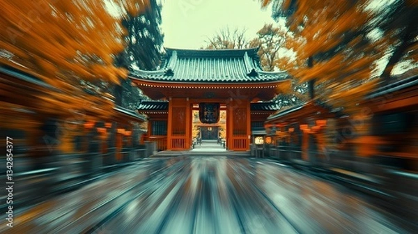 Obraz dynamic temple at Japan blurred background