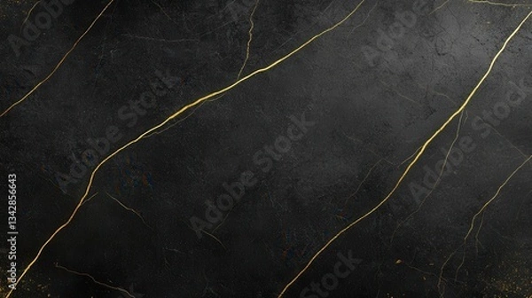 Fototapeta Black Marble Background with Gold Veins for Elegant Design Projects