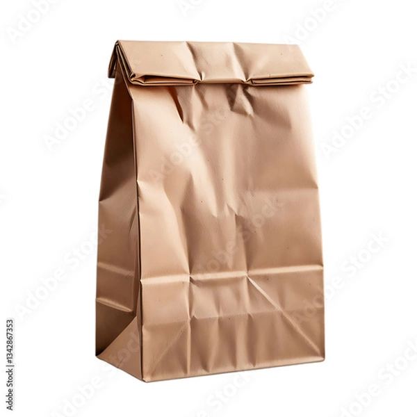 Obraz Simple Brown Paper Bag Practical, Lightweight, and Earthy Kraft Paper Design