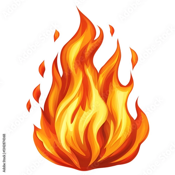 Obraz Fire flames isolated on a transparent background