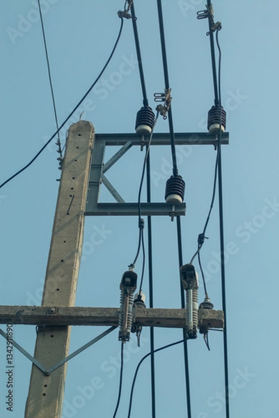 Obraz high voltage power lines in Thailand 
