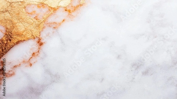 Fototapeta Elegant Marble Texture with Gold Foil Accents for Background Design