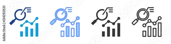 Fototapeta Trend Analysis icon set multiple style collection