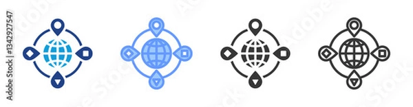 Fototapeta Culture icon set multiple style collection