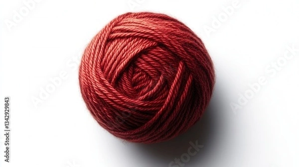 Fototapeta Soft Red Yarn Ball for Knitting and Crafting Projects in High Quality