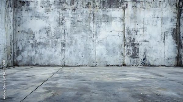 Fototapeta Industrial concrete texture with graffiti art, urban edgy text placement