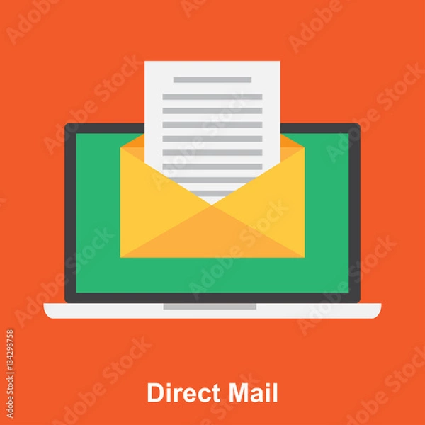 Obraz direct mail. marketing content. business design concept. vector illustration.