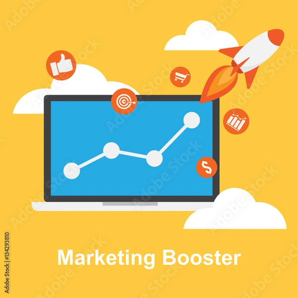 Obraz online marketing. business and strategy. digital content. vector illustration.