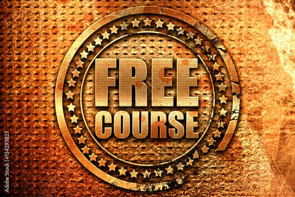 Fototapeta free course, 3D rendering, grunge metal stamp