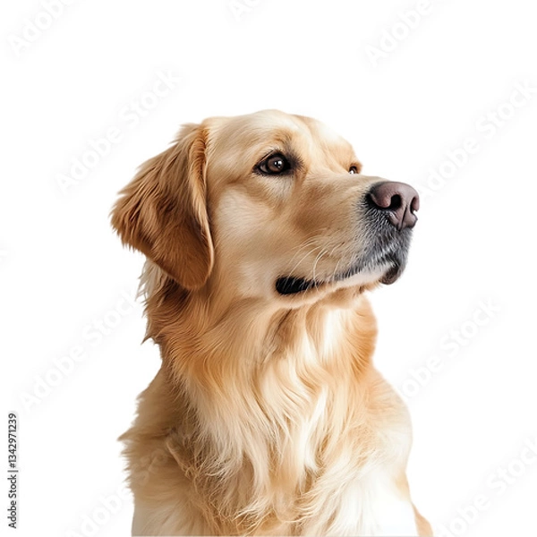 Obraz Portrait of a golden retriever dog looking to the right side