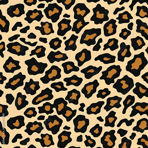 Obraz Seamless leopard skin pattern Black and white leopard seamless pattern. Fashion stylish vector texture Leopard print Vector seamless pattern, Generative AI

