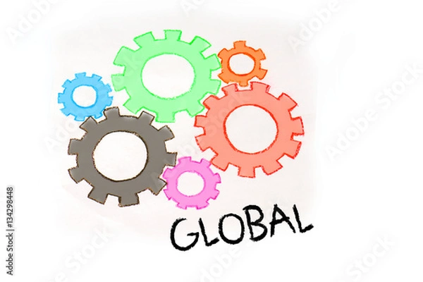 Fototapeta Gears and EVENT MARKETING mechanism