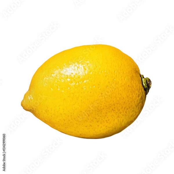 Obraz A single yellow lemon isolated against a plain black background