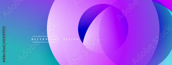 Obraz Abstract composition with layered circular elements, blending gradients and soft transitions, creating a sense of depth, motion, and visual harmony