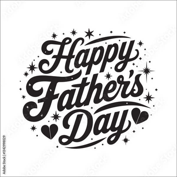 Fototapeta A bold, eye-catching graphic design featuring the phrase "Happy Father's Day" in a stylized, script font.