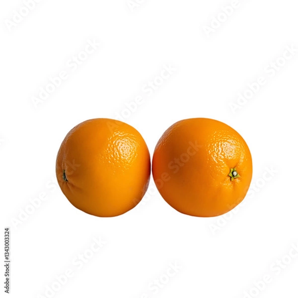 Obraz Two vibrant oranges sitting side by side on a black backdrop